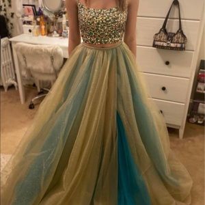 sherri hill two piece prom dress
